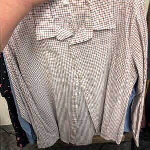American Apparel Red and White Plaid Button Down Shirt